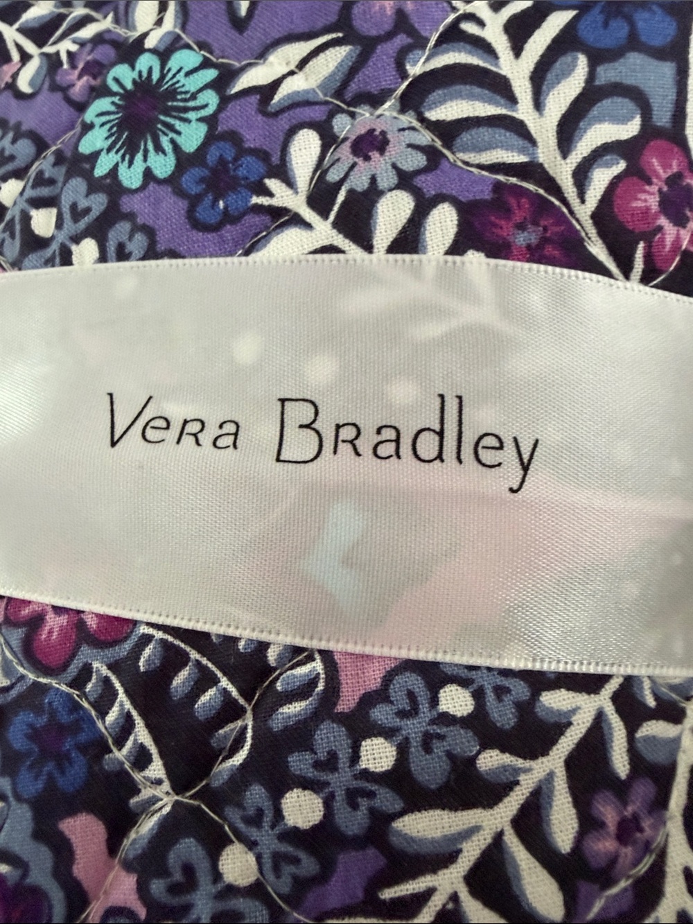 Vera Bradley Purple Floral Kaleidoscope Quilt - Twin/Twin XL Blanket 68 X 90’ - Picture 3 of 6
